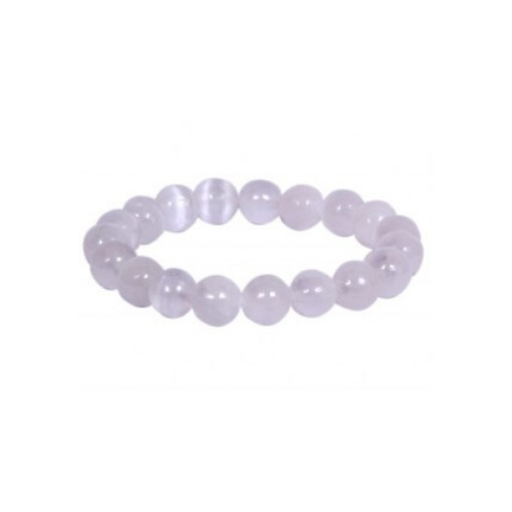 SELENITE 10MM GRADE (A) NATURAL ROUND BEADS