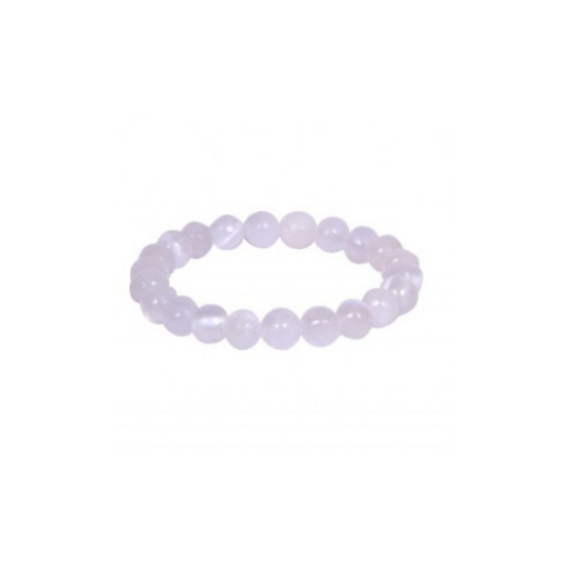 SELENITE 8MM GRADE (A) NATURAL ROUND BEADS
