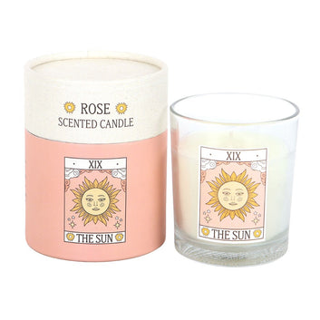 THE SUN VINTAGE TAROT ROSE CANDLE