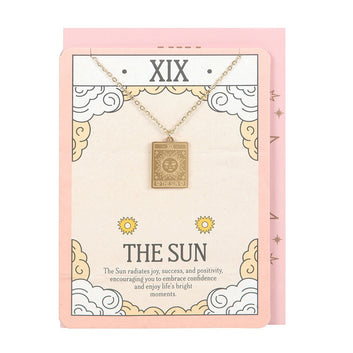 THE SUN VINTAGE TAROT NECKLACE ON GREETING CARD
