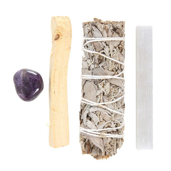 SMUDGE KIT WITH AMETHYST CRYSTAL