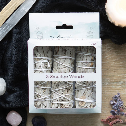 SET OF 3 WHITE SAGE SMUDGE WANDS