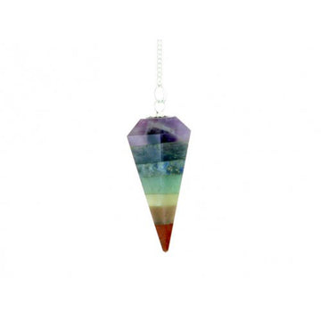 Chakra Layer Faceted Cone Pendulum