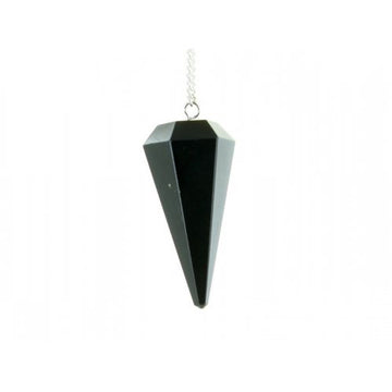 Tourmaline, Black Faceted Cone Pendulum