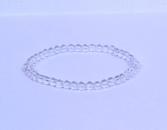 CLEAR QUARTZ 4MM GRADE (A) NATURAL ROUND BEADS