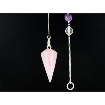 Rose Quartz Round Cone Chakra Bracelet Pendulum