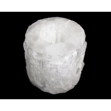 Selenite Mountain Flat Polished Top T-Light Holder