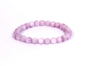 KUNZITE 6MM GRADE (A) NATURAL ROUND BEADS