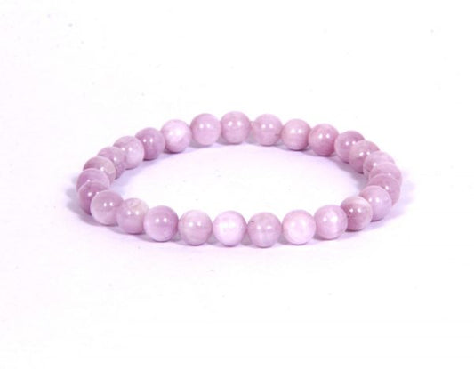KUNZITE 6MM GRADE (A) NATURAL ROUND BEADS