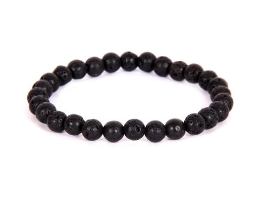 LAVA 6MM GRADE (A) NATURAL ROUND BEADS