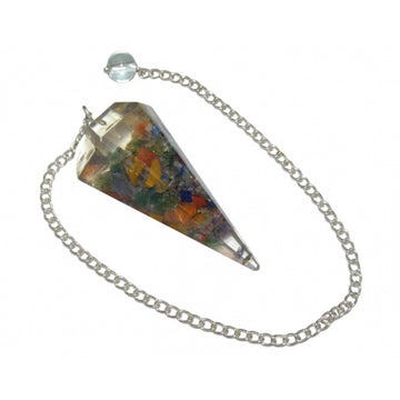 Mix Crystal Organite Faceted Pendulum
