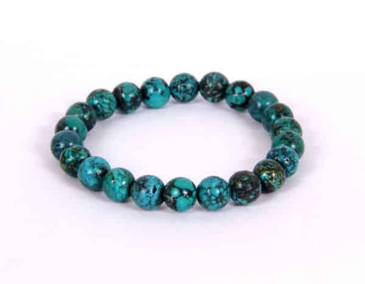 TURQUOISE 8MM GRADE (A) NATURAL ROUND BEADS