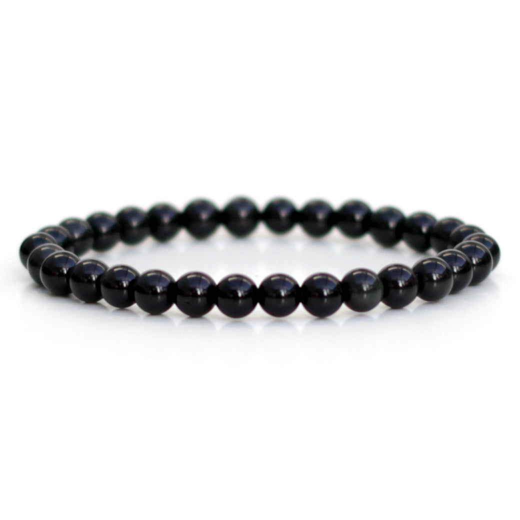 BLACK OBSIDIAN 6MM GRADE (A) NATURAL ROUND BEADS