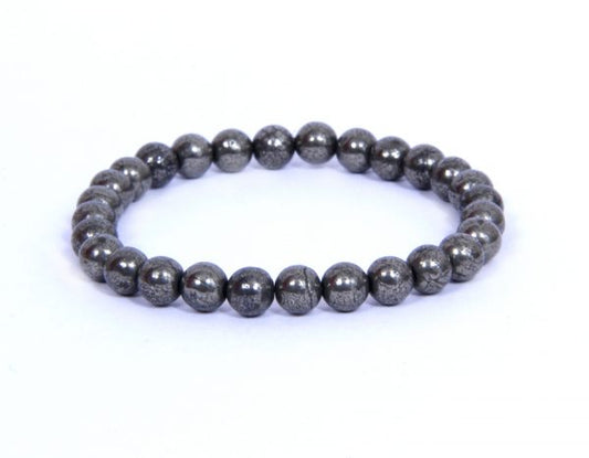 PYRITE 6MM GRADE (A) NATURAL ROUND BEADS