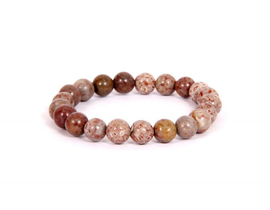 RED KAMBALA JASPER 8MM GRADE (A) NATURAL ROUND BEADS