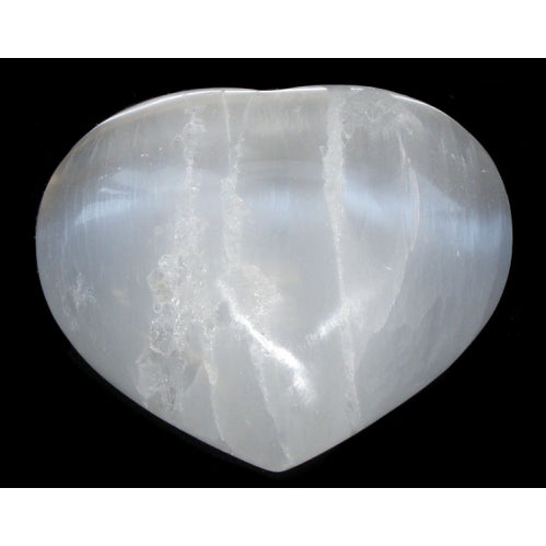 Selenite Puff Heart